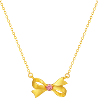  ZHOU LIU FU/周六福 黄金镶嵌碧玺 女士黄金项链