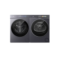 国家补贴、概率券：海尔 云溪5.0 D1系列 XQG100-BLE7AD1U1+GA100-SZ7AD3U1 热泵式洗烘套装 极夜灰