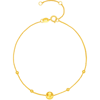  ZHOU LIU FU/周六福 猫眼金珠 18K黄金手链