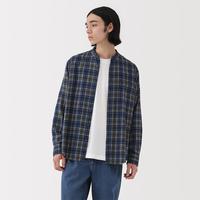 無印良品 MUJI 男式 法兰绒立领长袖衬衫