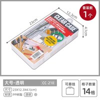  IRIS/爱丽思 透明 塑料收纳盒 小物零件盒 【单个装】大号 透明23x12.3x4.1cm