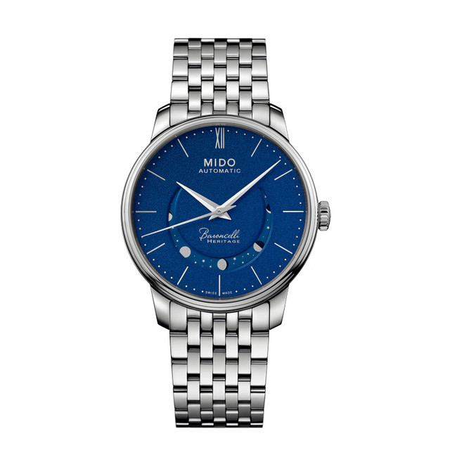 MIDO 瑞士手表 贝伦赛丽系列 微笑款 月相 商务休闲 机械钢带男表