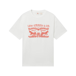 Levi's 【双马印花】双马印花男士针织短袖T恤 纯白休闲半袖