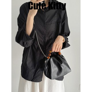 Cute Kitty CuteKitty学院风女复古小众托特包ins潮百搭通勤小方包B