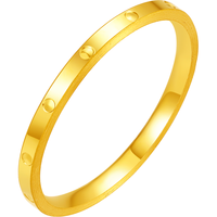  ZHOU LIU FU/周六福 硬金车花 黄金戒指 13号-1.21g