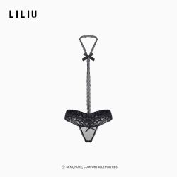 LILIU 性感挂脖蕾丝内裤女 镂空低腰三角裤