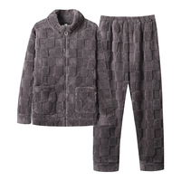 YUZHAOLIN/俞兆林 保暖 男士睡衣套装 NSCJF-L006深灰方格 【适合5°c-15°c,可外穿】 L (170) (100-120斤)