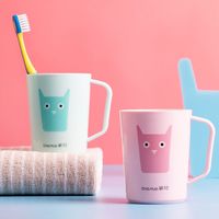 茶花 咪呀儿童口杯 家用漱口杯 卡通小清新 可爱便携式 牙刷牙杯牙缸杯
