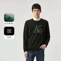 限尺码：劲霸男装 劲霸 春秋季休闲通勤字母印花柔软透气圆领卫衣男