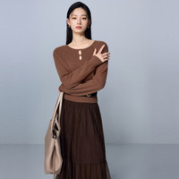  3COLOUR/三彩 高腰网纱蓬蓬裙 女士半身裙