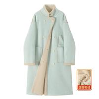 她池 女士中长款双排扣大衣 2025冬装