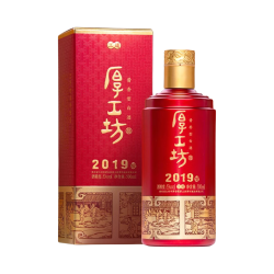 厚工坊 工道 白酒 53度 500ml 瓶装 2019年 500mlX6