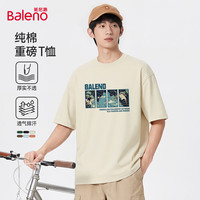 Baleno/班尼路 纯棉 男士短袖T恤 XL 【100%棉】-浅米#JPB仙鹤山