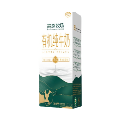 乍甸 高原牧场 有机纯牛奶 全脂灭菌 盒装 200ml 4盒