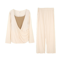 安之伴 柔软有弹性 女士睡衣套装+内置胸垫 M