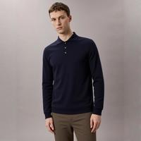 限尺码：Massimo Dutti 男式极简轻薄100%羊毛半扣翻领套头羊毛衫