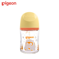 贝亲 玻璃奶瓶婴儿宽口径彩绘奶瓶 企鹅冒险(玻璃 160ml 0-1月 SS号奶嘴)