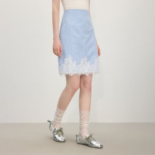 范思蓝恩 蕾丝拼接 女士衬衫半裙套装 M