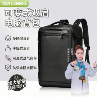 绿效 可扩展15.6/16寸笔记本电脑包双肩电脑包收纳包适用联想小新拯救者华硕惠普游戏本手提包出差旅行