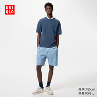 优衣库 男装女装弹力舒适短裤/休闲短裤26春夏新款481583 64 湖蓝色