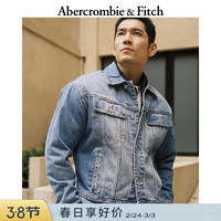 Abercrombie & Fitch 美式复古 男士牛仔夹克  蓝色水洗 XS (170/84A)