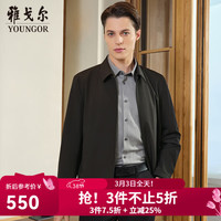 雅戈尔 夹克男优质聚酯纤维面料单夹克商务翻领男茄克2025合款 黑色VJJK419866AFA L 175/96A （130-150斤）