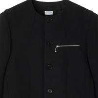 BURBERRY 男式轻奢绵羊毛高端纯色带垫肩圆领长袖西服