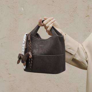 星期六 ST&SAT 女包 复古水桶包 手提包 简约通勤单肩斜挎包