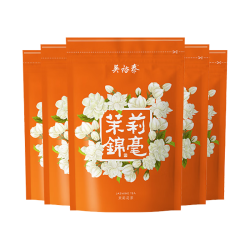 吴裕泰 茉莉花茶特种浓香型茶叶新茶六窨含芽口粮花草茶锦毫 五袋装共250g