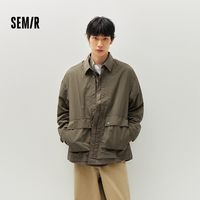 移动端、京东百亿补贴：森马 夹克男春季山系户外风假两件外套翻领双侧大口袋上衣101125108112