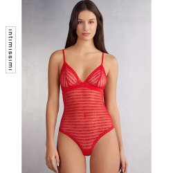 Intimissimi 意舒漫 春夏新品 爱心刺绣V领透视连体衣 BOD2558