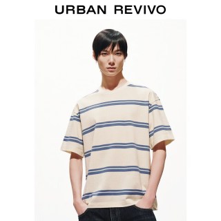  URBAN REVIVO 撞色条纹 男士T恤