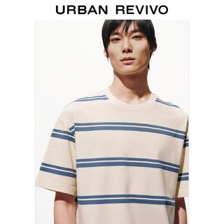  URBAN REVIVO 撞色条纹 男士T恤