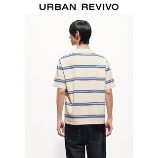  URBAN REVIVO 撞色条纹 男士T恤