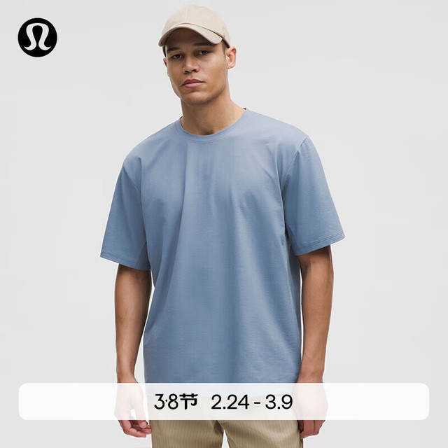 今日必买：lululemon 丨Pique 男士超宽松款珠地 T 恤 LM3EM5S 水洗牛仔蓝 S