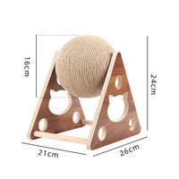 萌宠牧歌 自制解闷 猫咪玩具 剑麻绳 手摇发电机 New⭐三角实木中号【猫抓球玩具】 抖音同款v