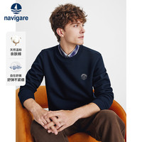 navigare 意大利小帆船男士25年基础款圆领内搭单层休闲卫衣1135805304 海军蓝 L