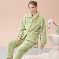 manza/玛伦萨 双面绒加厚保暖 女士家居服套装