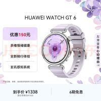 华为 WATCH GT 6 智能手表 41mm 流光紫 氟橡胶表带（北斗、GPS、血氧）