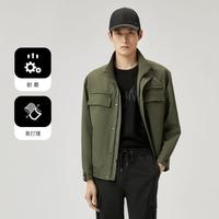劲霸男装 劲霸 商务休闲春秋款短版茄克拉链立领夹克外套男