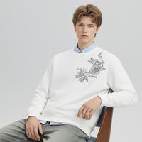 森马 新中式圆领卫衣男士简约花卉宽松上衣春