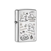 ZIPPO 打火机快乐小狗磨砂深雕官方正版煤油防风生日礼物送男友