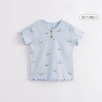 marc & janie 夏爆款女童弹力针织花边时尚短袖T恤儿童宝宝T恤