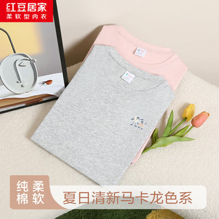  Hodohome/红豆居家 纯棉 女士T恤 800浅麻灰 M 165/90