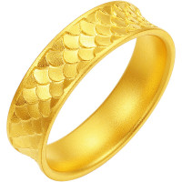 周六福 金鳞黄金戒指男戒生日礼物计价A0115062 18号 约5.59g