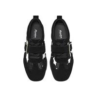 Bata 牛剖皮奶牛纹 女士休闲鞋 黑白