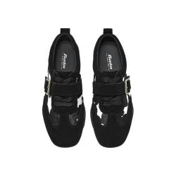 Bata 牛剖皮奶牛纹 女士休闲鞋 黑白