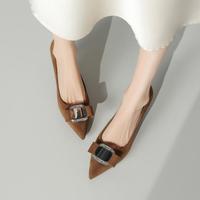 卓诗尼 女士单鞋 秋季经典尖头方扣时装鞋