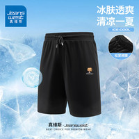 JEANSWEST/真维斯 冰丝凉感透气 男士短裤 黑#ZS纸袋男 XL