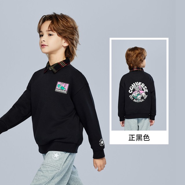 匡威 童装男童卫衣2025冬季新款中大童纯棉休闲时尚潮